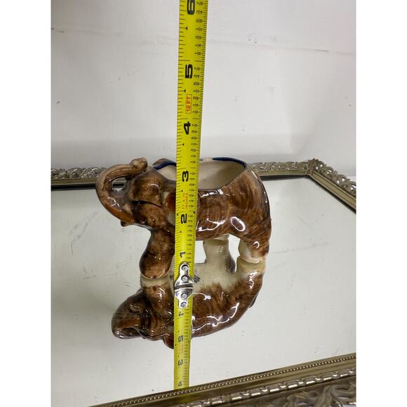 Vtg Mid-century Ceramic Elephant Figurine, Elephant Toothpick Holder or Q-tip - Picture 9 of 9